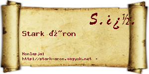 Stark Áron névjegykártya